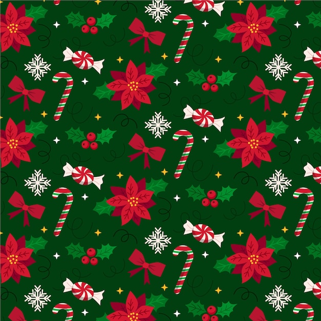 Flat christmas pattern design