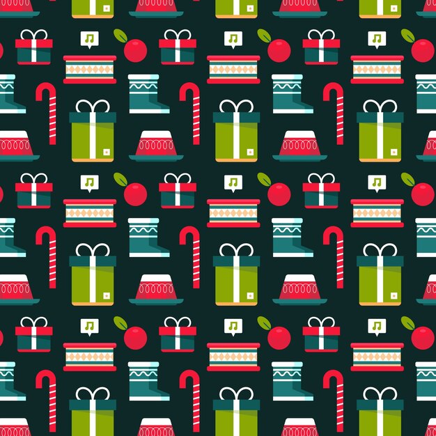 Flat christmas pattern design