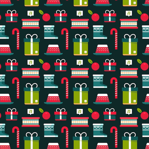 Flat christmas pattern design