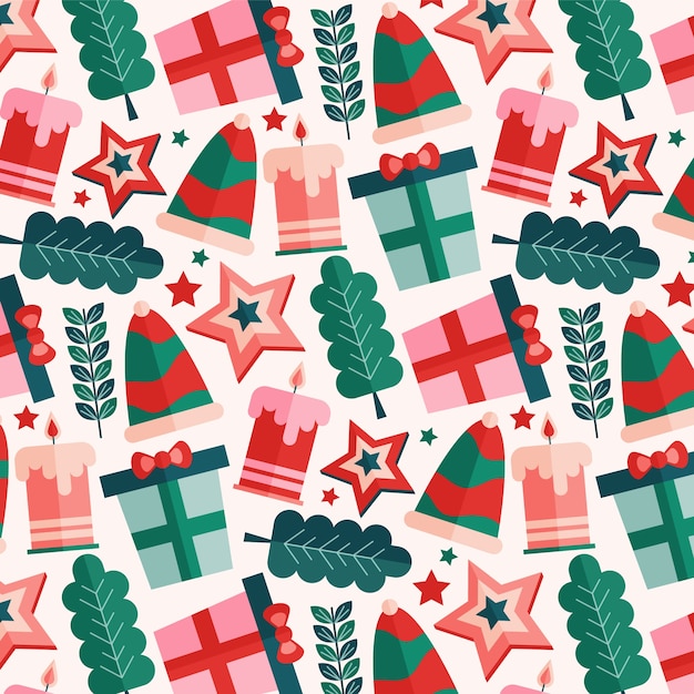 Free Vector flat christmas pattern design