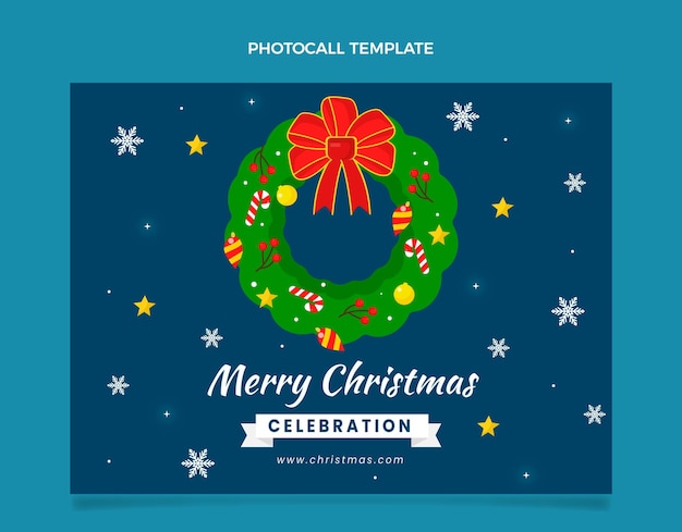 Flat christmas photocall template