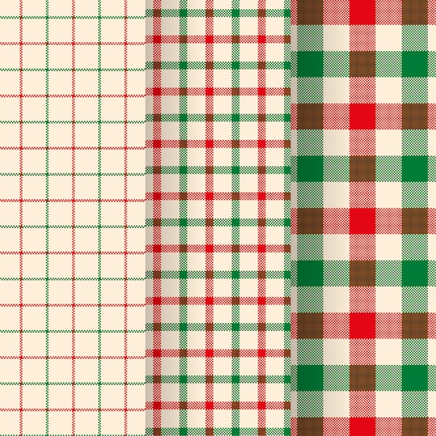 Flat christmas plaid pattern design