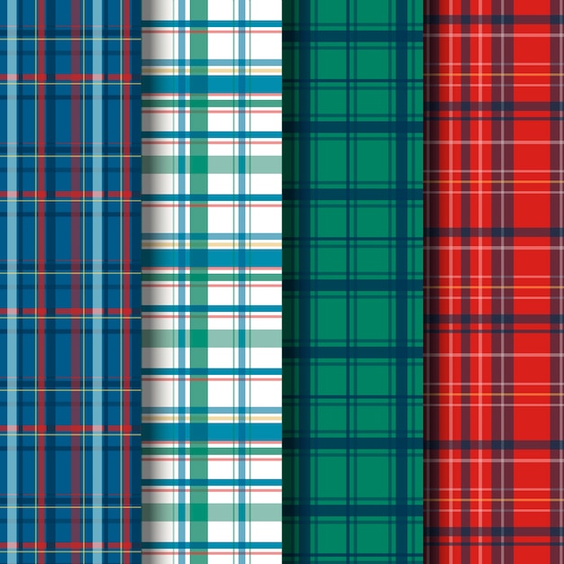 Flat christmas plaid pattern design