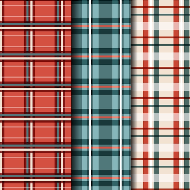 Flat christmas plaid pattern design