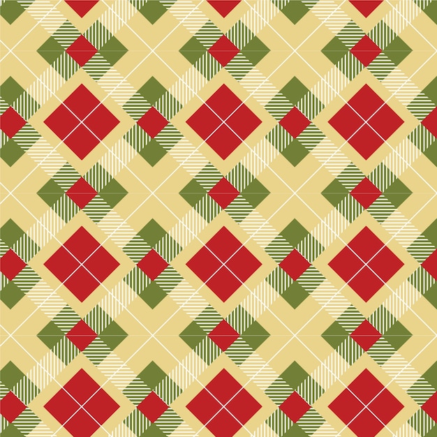 Flat christmas plaid pattern design