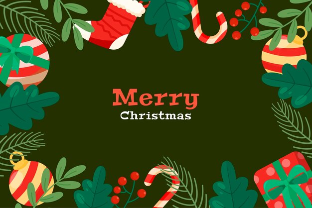 Flat christmas season celebration background