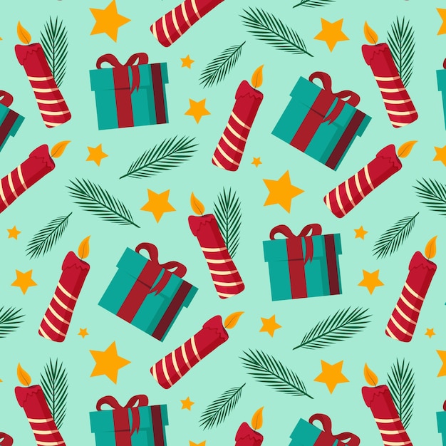 Free Vector flat christmas season pattern design