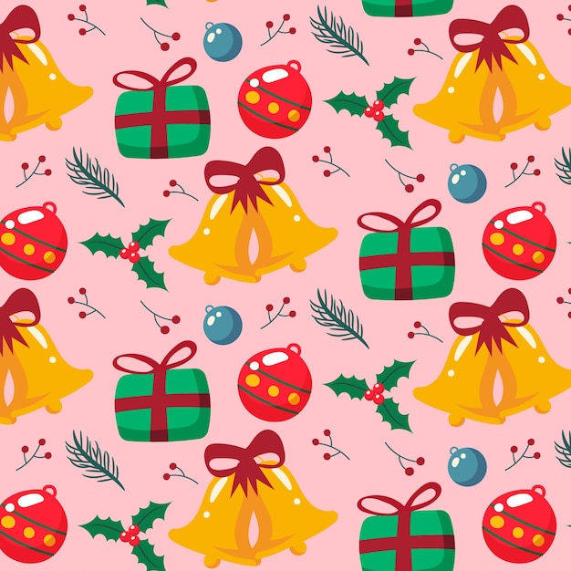 Flat christmas season pattern design