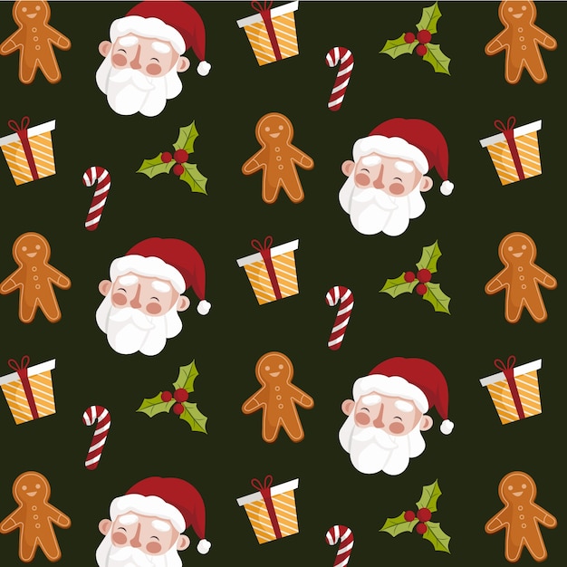 Flat christmas season pattern design