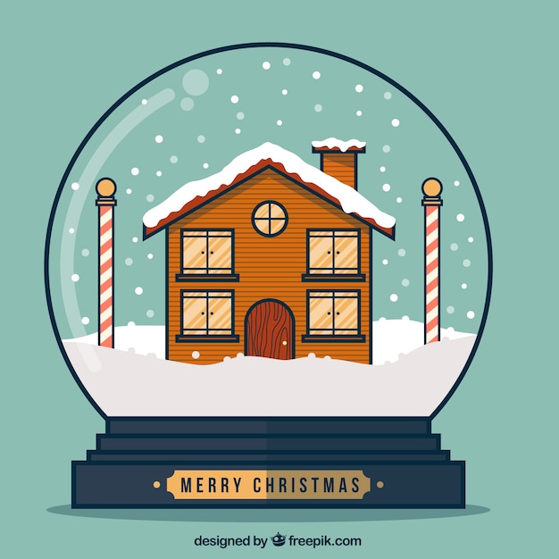 Flat Christmas Snow Globe