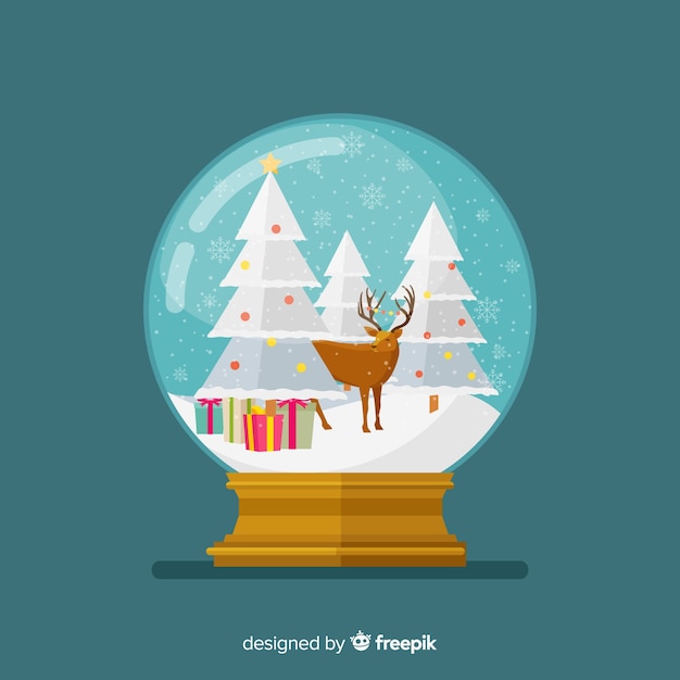 Free Vector flat christmas snowball globe