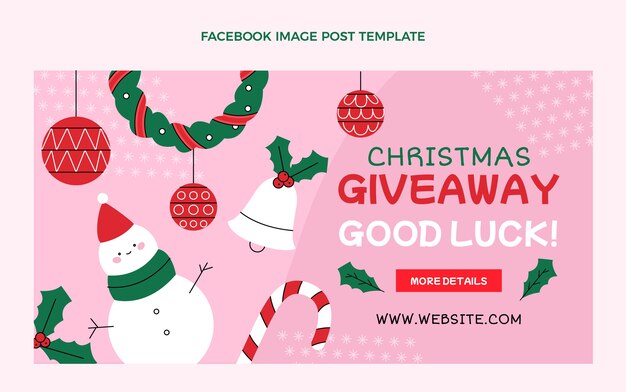 Flat christmas social media promo template