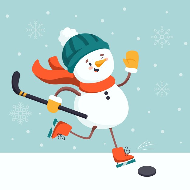 Flat christmas sport illustration