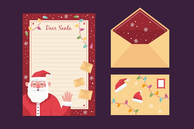 Flat christmas stationery template