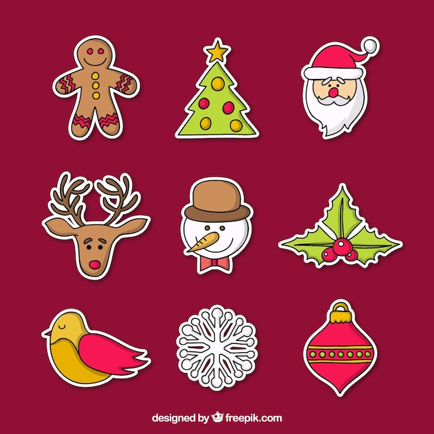 Flat Christmas Stickers Collection