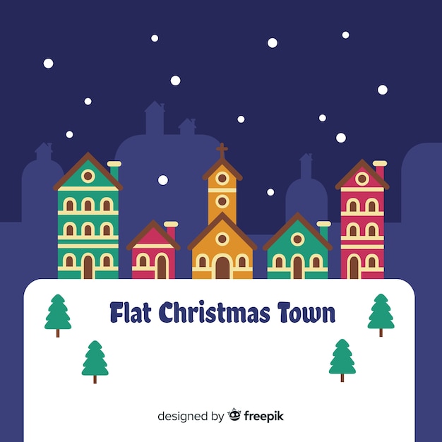 Free Vector flat christmas town background