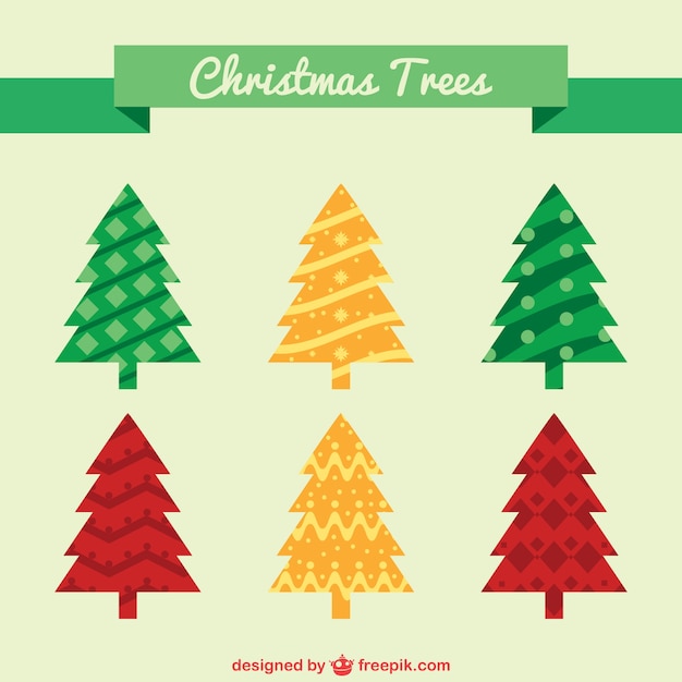 Flat Christmas trees pack