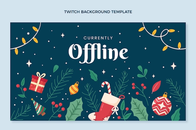 Flat christmas twitch background