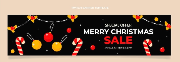 Flat christmas twitch banner