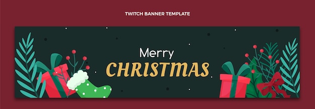 Flat christmas twitch banner