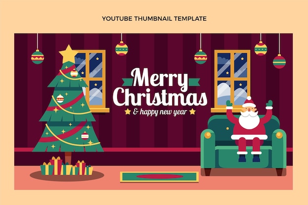 Flat christmas youtube thumbnail