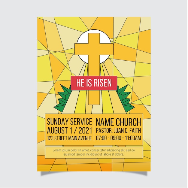 Flat church flyer template