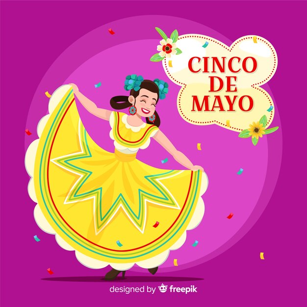 Flat cinco de mayo background