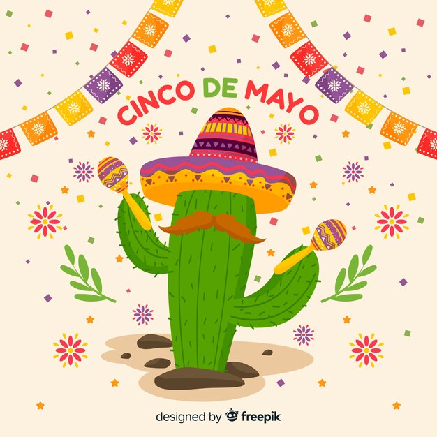 Flat cinco de mayo background