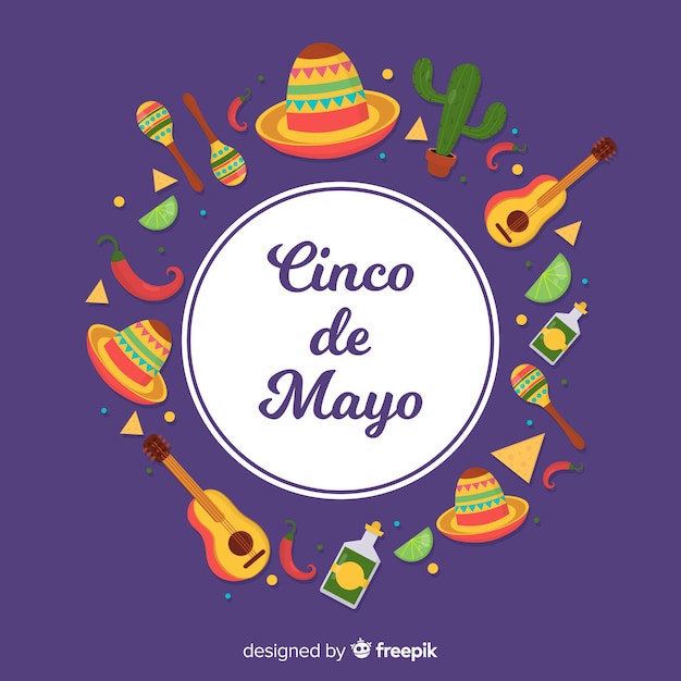 Free Vector flat cinco de mayo background