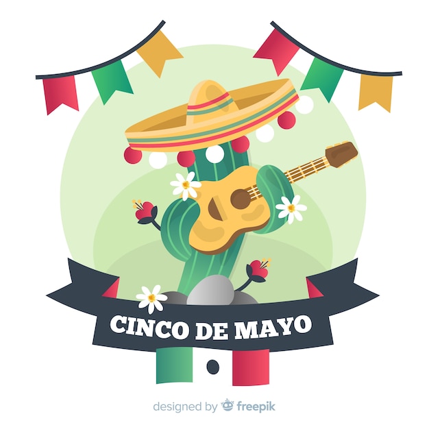 Free vector flat cinco de mayo background