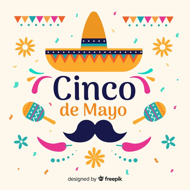 Flat cinco de mayo background