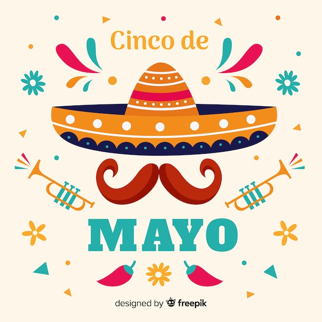 Flat cinco de mayo background