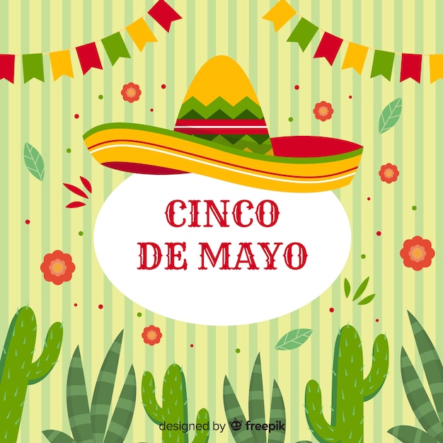 Free Vector flat cinco de mayo background