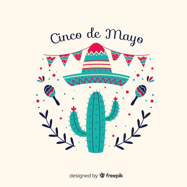 Flat cinco de mayo background