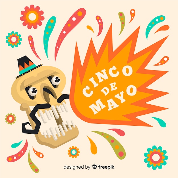 Free Vector flat cinco de mayo background