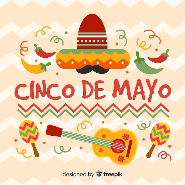 Flat cinco de mayo background