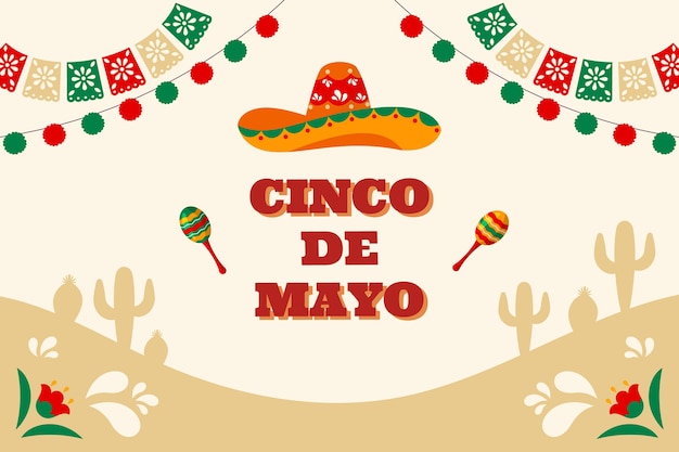 Flat cinco de mayo background