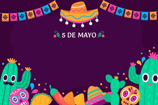 Flat cinco de mayo background