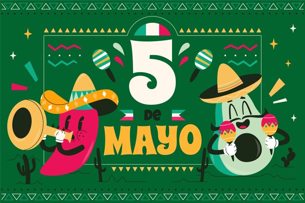 Flat cinco de mayo background