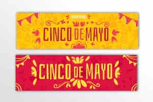 Free vector flat cinco de mayo banners set