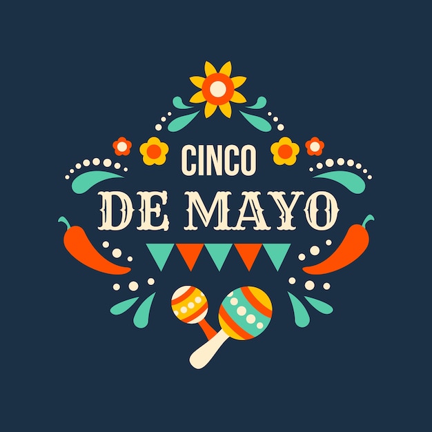 Free Vector flat cinco de mayo event background