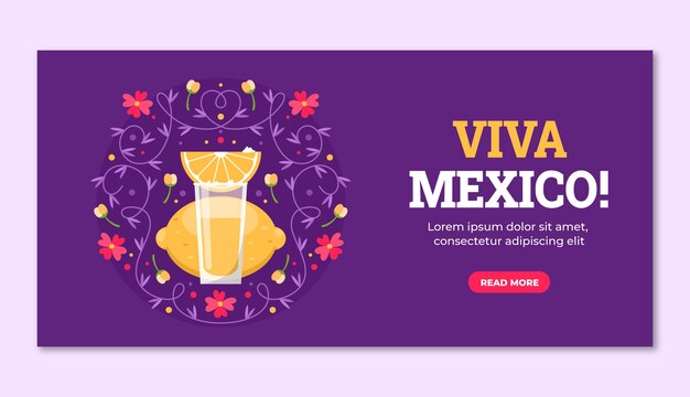 Flat cinco de mayo horizontal banner template