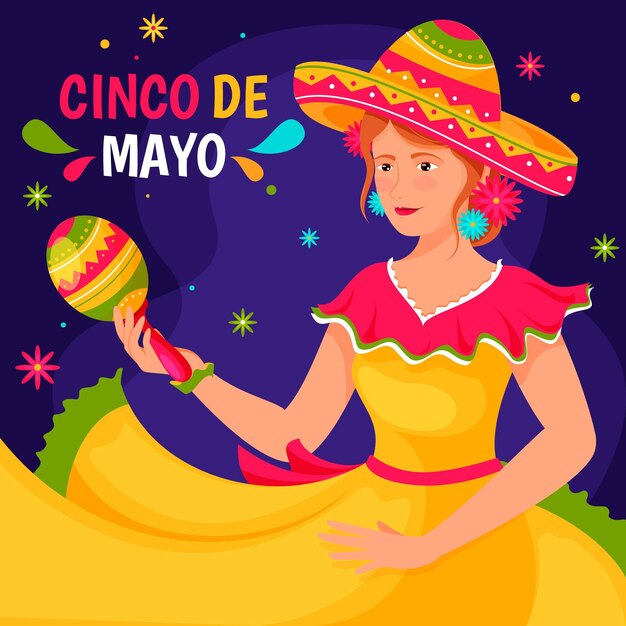 Flat cinco de mayo illustration