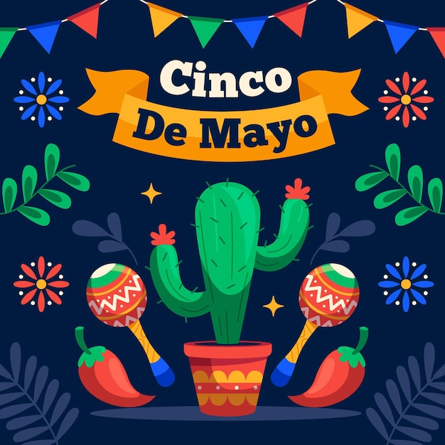 Flat cinco de mayo illustration