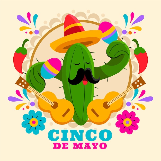 Flat cinco de mayo illustration