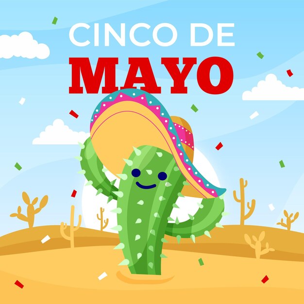 Flat cinco de mayo illustration