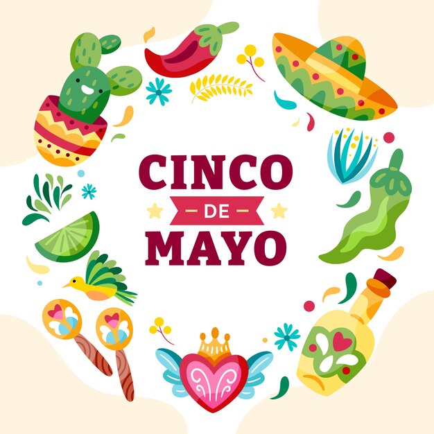 Flat cinco de mayo illustration