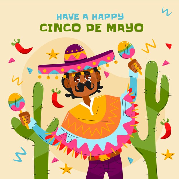 Flat cinco de mayo illustration