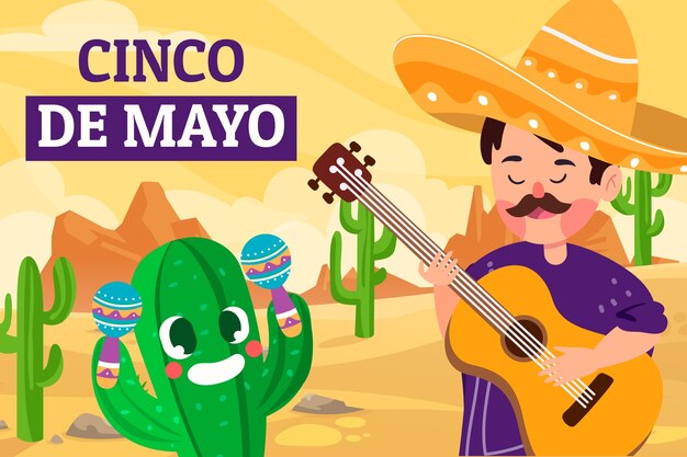 Flat cinco de mayo illustration