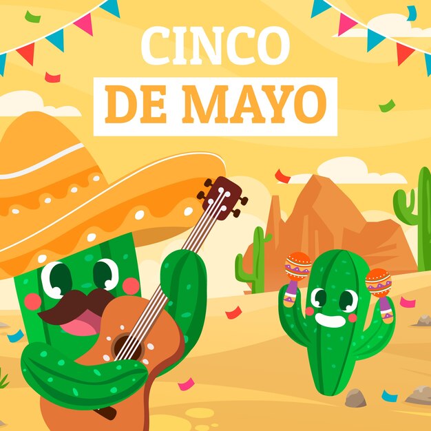 Flat cinco de mayo illustration